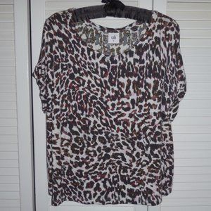 cabi Animal Print Crop Top size M #3414